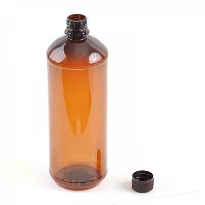 Plastová láhev, lékovka, černé víčko, 1000 ml