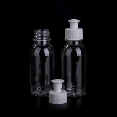 Plastová láhev, průhledná 120 ml, push-pull