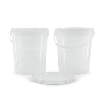 Plastové kbelík, průhledné, s víkem 2300 ml, 50 ks