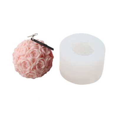 Silikonová forma na svíčky, koule z růží, 3,8 x 3,5 cm