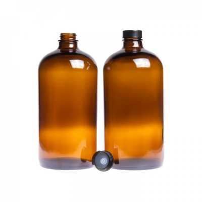 Skleněná láhev, lékovka s víkem, 28 mm, 1 l, 12 ks