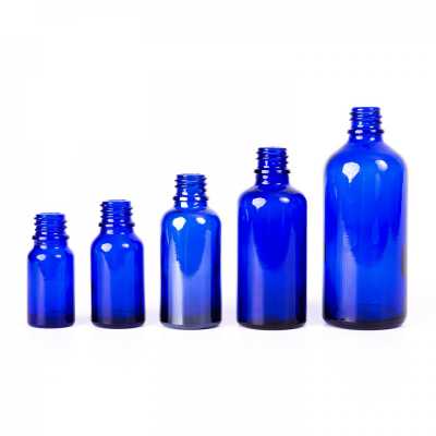 Skleněná láhev, modrá, 18 mm, 100 ml, 105 ks